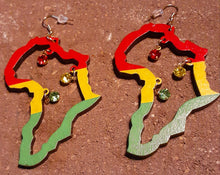 Load image into Gallery viewer, Natural wooden RGY Africa Earrings Kargo Fresh
