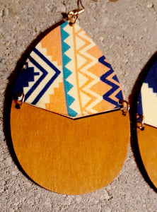 Navajo Print Wooden Earrings Kargo Fresh