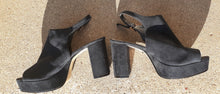 Load image into Gallery viewer, Navy Blue Faux Suede Platforms  Size 8 Kargo Fresh
