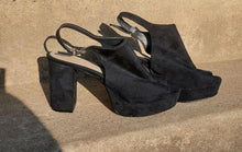 Load image into Gallery viewer, Navy Blue Faux Suede Platforms  Size 8 Kargo Fresh
