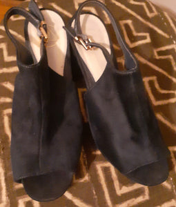 Navy Blue Faux Suede Platforms  Size 8 Kargo Fresh
