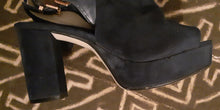 Load image into Gallery viewer, Navy Blue Faux Suede Platforms  Size 8 Kargo Fresh
