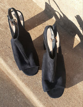 Load image into Gallery viewer, Navy Blue Faux Suede Platforms  Size 8 Kargo Fresh
