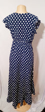 Load image into Gallery viewer, Navy polka dot midi dress M Kargo Fresh
