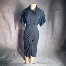 Load image into Gallery viewer, Navy stretch shirt dress Small Kargo Fresh
