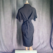 Load image into Gallery viewer, Navy stretch shirt dress Small Kargo Fresh
