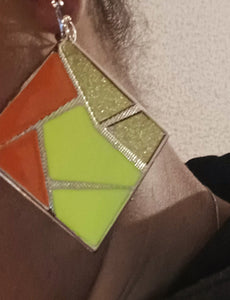 Neon Abstract design Clip On Earrings Kargo Fresh