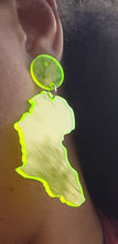 Load image into Gallery viewer, Neon Acrylic Africa Symbol Earrings Kargo Fresh
