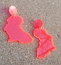 Load image into Gallery viewer, Neon Acrylic Africa Symbol Earrings Kargo Fresh
