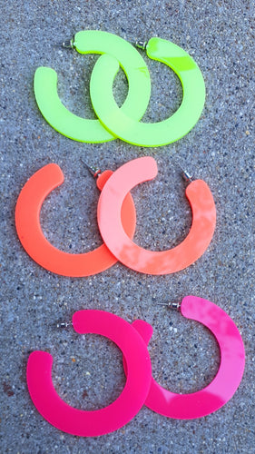 Neon acrylic pop art hoop Earrings Kargo Fresh