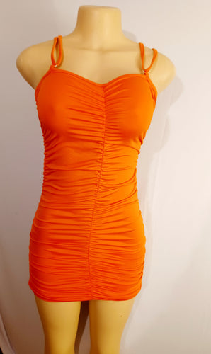 Orange spandex Mini Dress Extra Small Kargo Fresh