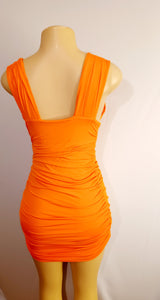 Orange spandex Mini Dress Small Kargo Fresh