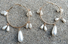 Load image into Gallery viewer, Pearl Chandelier Hoop Earrings Kargo Fresh
