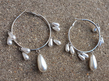 Load image into Gallery viewer, Pearl Chandelier Hoop Earrings Kargo Fresh
