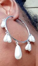 Load image into Gallery viewer, Pearl Chandelier Hoop Earrings Kargo Fresh
