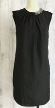 Load image into Gallery viewer, Phillip Lim Classic Black Crepe with Embellished Collar Sheath Dress Size Small Kargo Fresh
