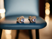 Load image into Gallery viewer, Clip on Rhinestone Cluster Stud Earrings
