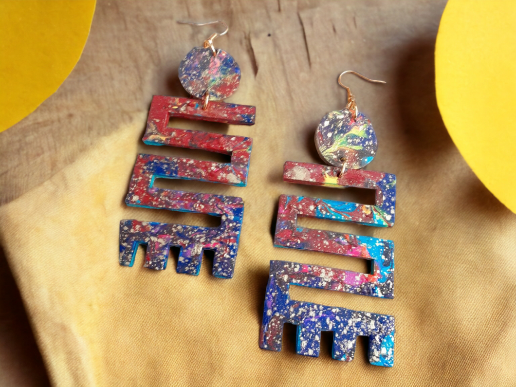 Handpainted Adinkra symbol Earrings