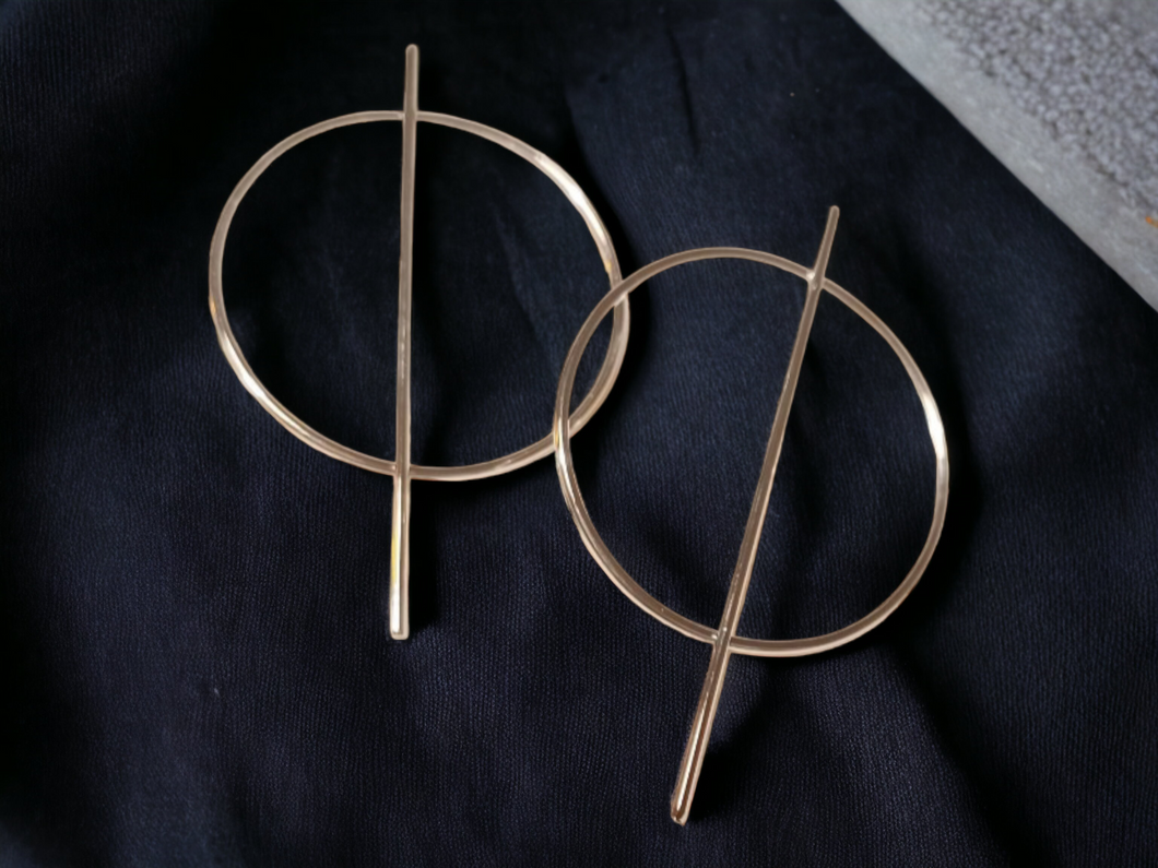 Abstract Minimalist Wire Hoop Earrings