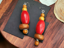 Load image into Gallery viewer, Extra Large Chunky Handmade Wood  Earrings (7 inch)
