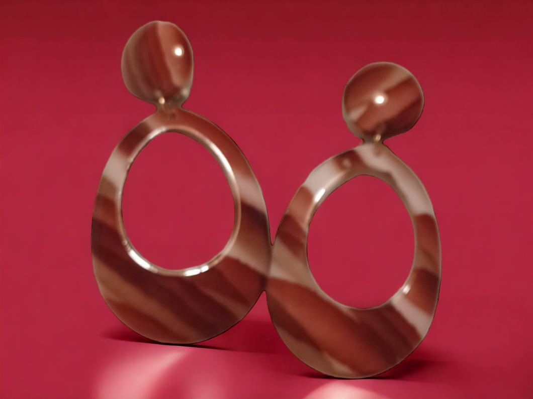 Chunky acrylic clip on hoop earrings