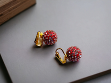 Load image into Gallery viewer, Clip on chunky Rhinestone Cluster  Stud Earrings silver
