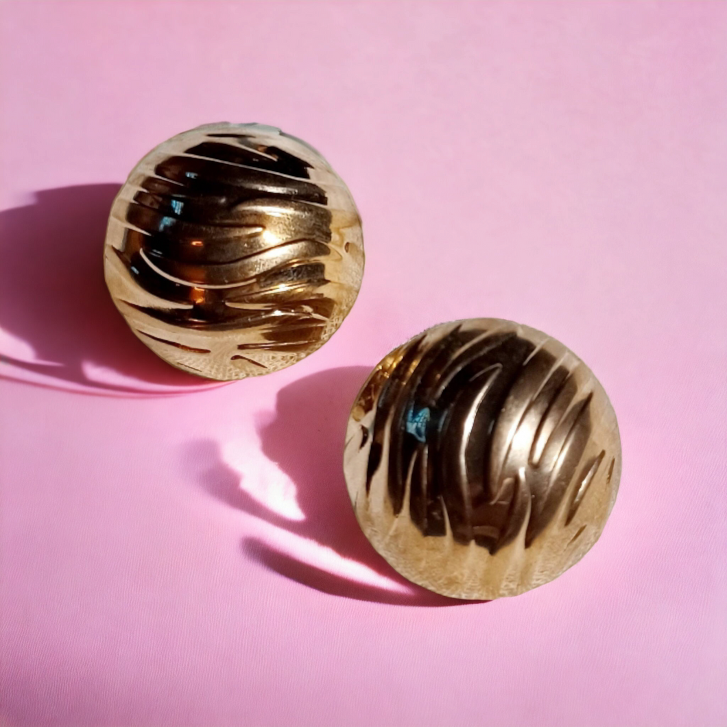 Chunky Half Ball Clip On Earrings