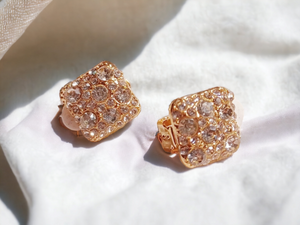 Crystal Stud Clip On Earrings