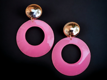 Load image into Gallery viewer, Chunky acrylic clip on hoop earrings
