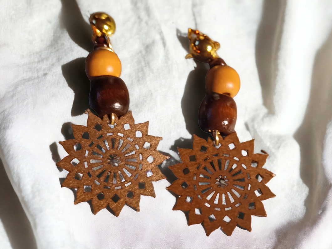 Abstract boho clip on earrings