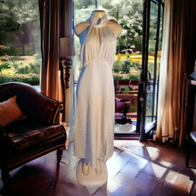 Load image into Gallery viewer, Beautiful ivory satin halter dress L
