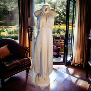 Beautiful ivory satin halter dress L