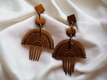 Load image into Gallery viewer, Classic Wooden Afro Pick Earrings
