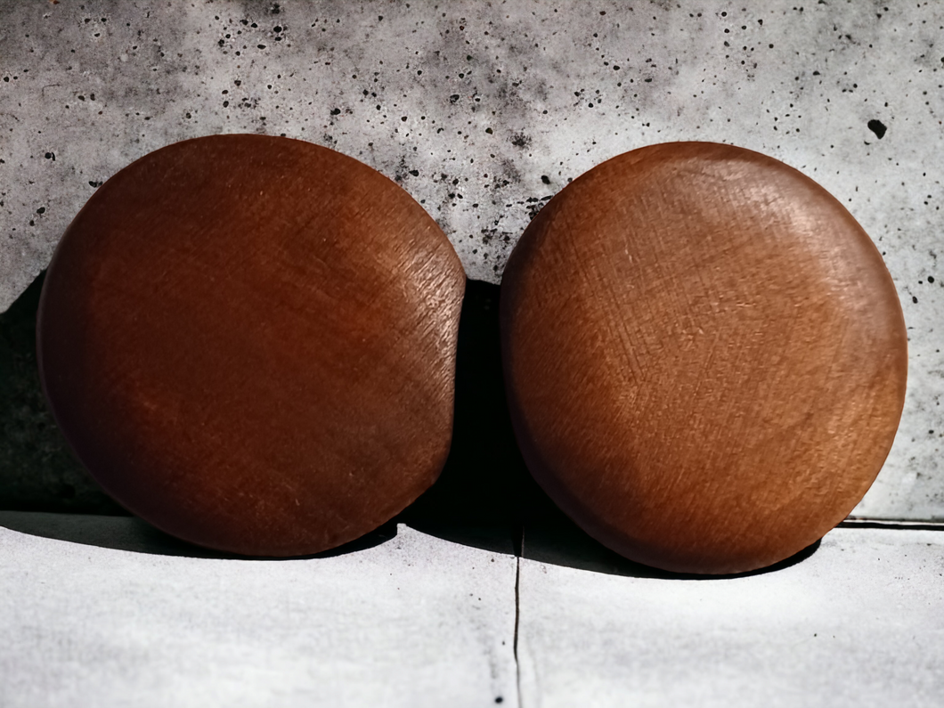 Extra large chunky handcarved wooden studs clip on