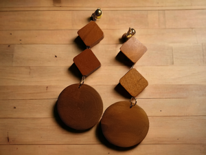 Chunky boho dangle clip on earrings
