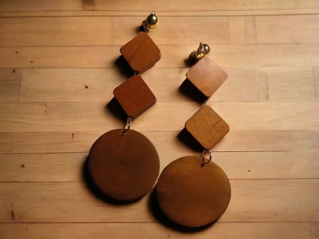 Chunky boho dangle clip on earrings