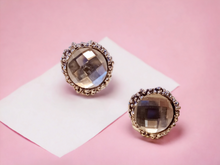 Load image into Gallery viewer, Chunky Clip on Rhinestone Cluster  Stud Earrings
