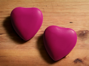 Chunky Wooden Clip On Heart Earrings