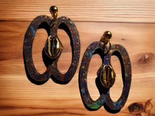 Load image into Gallery viewer, Handpainted Adinkra Symbol Clip On Earrings
