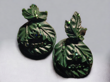 Load image into Gallery viewer, Vintage Jeff Lieb clay Leaf Couture clip on earrings
