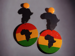 Handmade large Africa clip on earrings