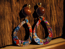 Load image into Gallery viewer, Handmade boho hoop clip on earrings
