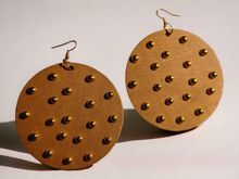 Load image into Gallery viewer, Handmade studded disc earrings
