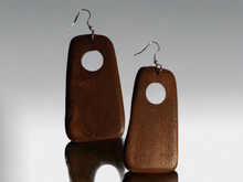 Load image into Gallery viewer, Minimalist hand carved wood earrings
