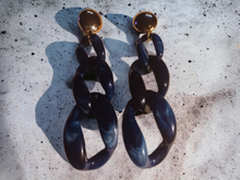 Load image into Gallery viewer, Giant Handmade Avant garde Acrylic Chain Clip On earrings 6 inch
