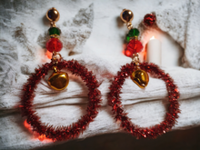 Load image into Gallery viewer, Christmas themed dangle earrings
