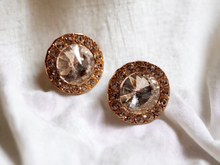 Load image into Gallery viewer, Rhinestone stud cluster clip on earrings
