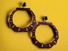 Load image into Gallery viewer, Clip on Wooden Bamboo Hoop Earrings
