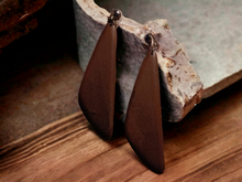Load image into Gallery viewer, Hand carved minimalist wood clip on earrings
