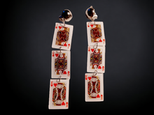 Load image into Gallery viewer, Playing cards pop art clip on earrings
